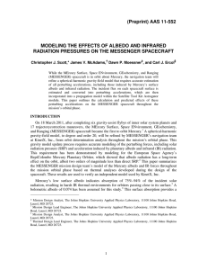 (Preprint) AAS 11-552 MODELING THE EFFECTS OF ALBEDO AND INFRARED