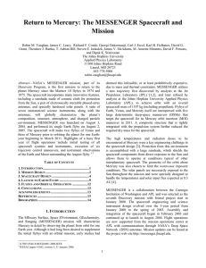Return to Mercury: The MESSENGER Spacecraft and Mission