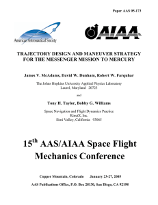 TRAJECTORY DESIGN AND MANEUVER STRATEGY FOR THE MESSENGER MISSION TO MERCURY