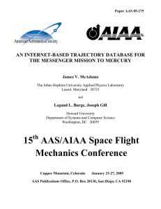 AN INTERNET-BASED TRAJECTORY DATABASE FOR THE MESSENGER MISSION TO MERCURY