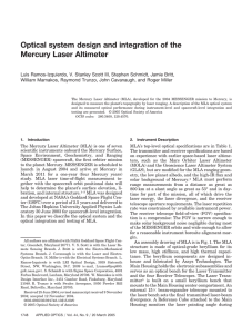 Optical system design and integration of the Mercury Laser Altimeter