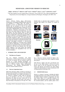 MESSENGER: A DISCOVERY MISSION TO MERCURY