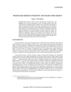 AAS 03-541 MESSENGER MISSION OVERVIEW AND TRAJECTORY DESIGN