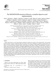 The MESSENGER mission to Mercury: scienti(c objectives and implementation