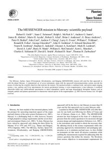 The MESSENGER mission to Mercury: scienti(c payload