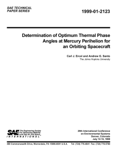 1999-01-2123 Determination of Optimum Thermal Phase Angles at Mercury Perihelion for