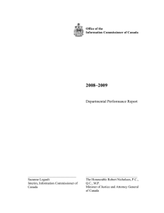 2008–2009 Departmental Performance Report