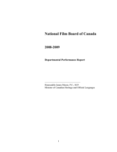 National Film Board of Canada 2008-2009 Departmental Performance Report