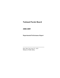 National Parole Board 2008-2009 Departmental Performance Report
