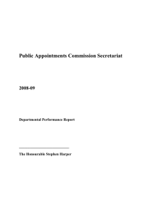 Public Appointments Commission Secretariat 2008-09  Departmental Performance Report