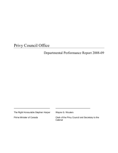 Privy Council Office Departmental Performance Report 2008-09