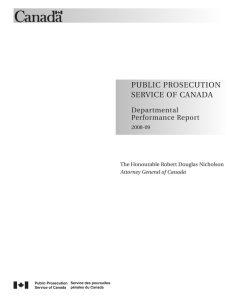 Public PRosecution seRvice of canaDa Departmental Performance Report
