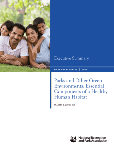 Parks and Other Green Environments: Essential Components of a Healthy Human Habitat