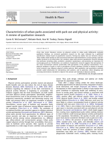 Characteristics of urban parks associated with park use and physical... A review of qualitative research