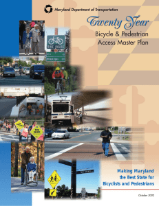 Bicycle &amp; Pedestrian Access Master Plan Making Maryland the Best State for