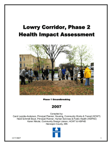 Lowry Corridor, Phase 2 Health Impact Assessment 2007 