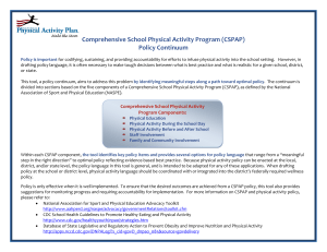 Comprehensive School Physical Activity Program (CSPAP) Policy Continuum