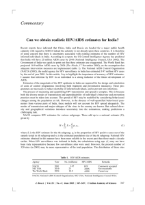 Commentary  Can we obtain realistic HIV/AIDS estimates for India?