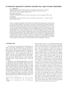 A continuum approach to electron solvation by a layer of... K. L. Sebastian