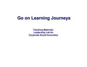 Go on Learning Journeys Teaching Materials: Leadership Lab for Corporate Social Innovation