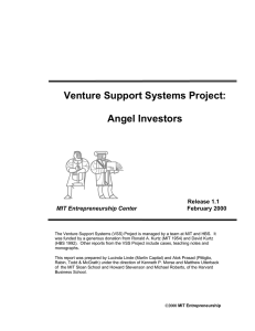 Venture Support Systems Project: Angel Investors Release 1.1 February 2000