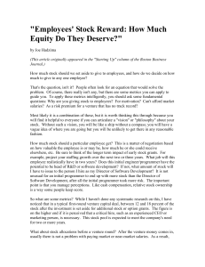 &#34;Employees' Stock Reward: How Much Equity Do They Deserve?&#34;
