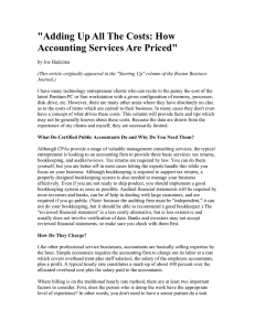 &#34;Adding Up All The Costs: How Accounting Services Are Priced&#34;