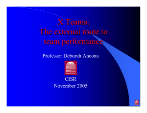 X Teams: The external route to team performance Professor Deborah Ancona