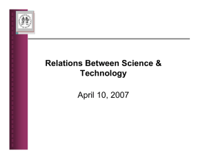 Relations Between Science &amp; Technology April 10, 2007