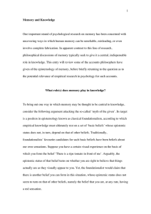 1 One important strand of psychological research on memory has been concerned... uncovering ways in which human memory can be unreliable, misleading, or...