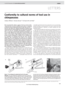 Conformity to cultural norms of tool use in chimpanzees  Andrew Whiten