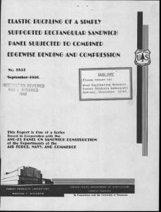 ELASTIC I3UCICILING Of A SIMPLY SUPPORTED !RECTANGULAR SANDWICH PANEL SUBJECTED TO COMBINED