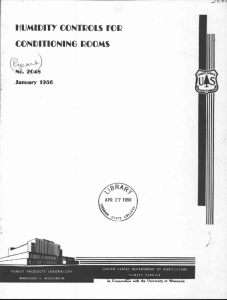 HUMIDITY CONTROLS FOR CONDITIONING ROOMS January 1956 C
