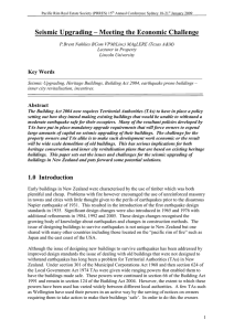 Seismic Upgrading – Meeting the Economic Challenge Key Words