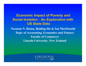 Economic Impact of Poverty and US State Data Social Isolation