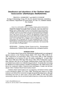 Distribution and abundance of the Chatham Island Oystercatcher (Haematopus chathamensis) -