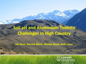 Soil pH and Aluminium Toxicity Challenges in High Country