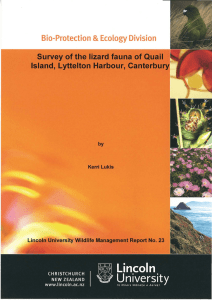 Bio-Protection &amp; Ecology Division Survey of the lizard fauna of Quail