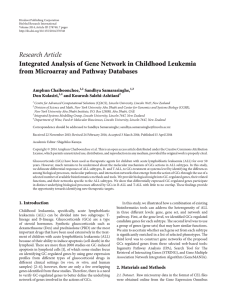 Research Article Integrated Analysis of Gene Network in Childhood Leukemia Amphun Chaiboonchoe,