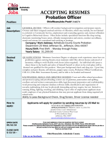Probation Officer  ACCEPTING RESUMES OhioMeansJobs Post#