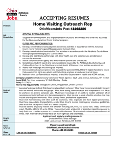 Home Visiting Outreach Rep  ACCEPTING RESUMES OhioMeansJobs Post #3168286