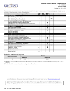 Roadmap: Enology - Associate of Applied Science RE-AAS-ENOL Regional College