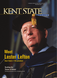 Lester Lefton Meet Kent State’s 11th president Scaling the
