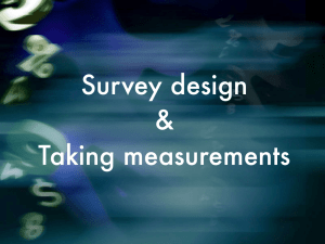 Survey design &amp; Taking measurements