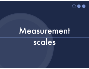 Measurement scales