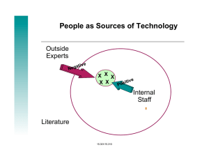 People as Sources of Technology Outside Experts Internal
