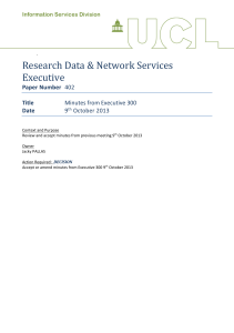 Research Data &amp; Network Services Executive Paper Number Title
