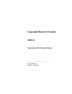 Copyright Board of Canada 2009-10 Departmental Performance Report