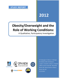2012 Obesity/Overweight and the Role of Working Conditions: