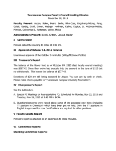 Tuscarawas Campus Faculty Council Meeting Minutes November 18, 2015